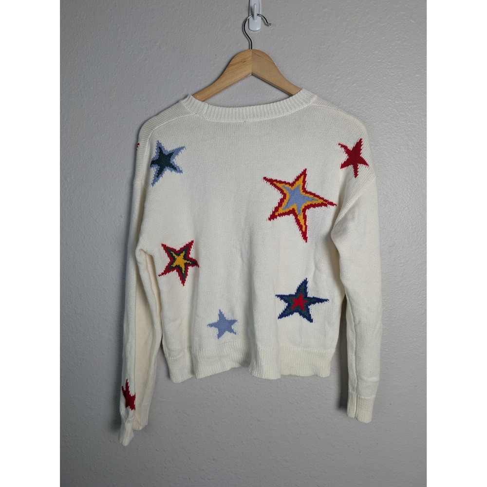 Rails Perci Multi Stars Cotton Cashmere Crewneck Sweater White XS 892-336-4712 - Picture 8 of 11